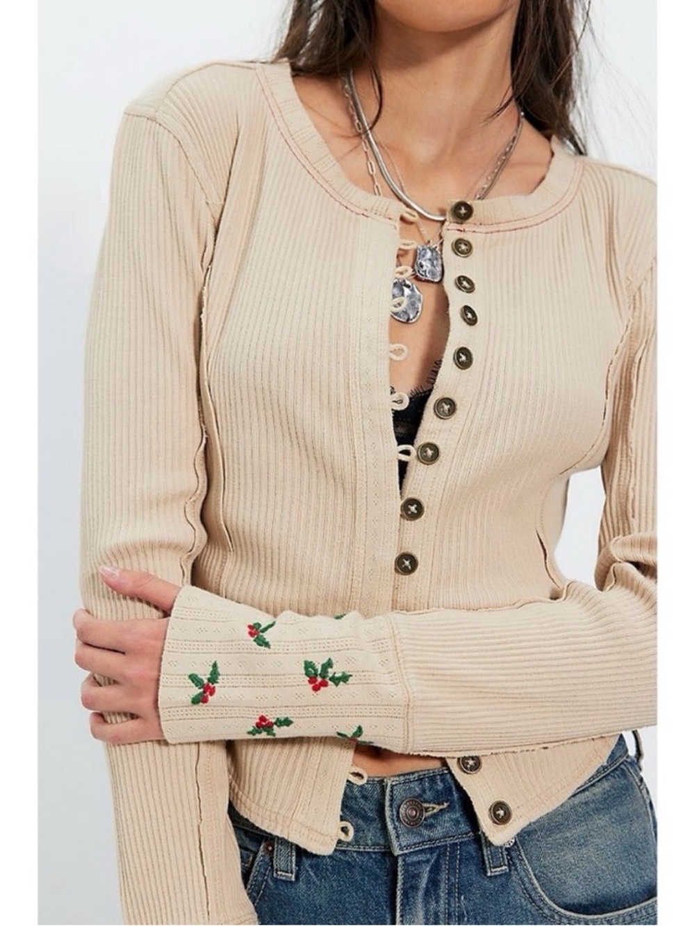 NWT We The Free Daria Cuff Cardi